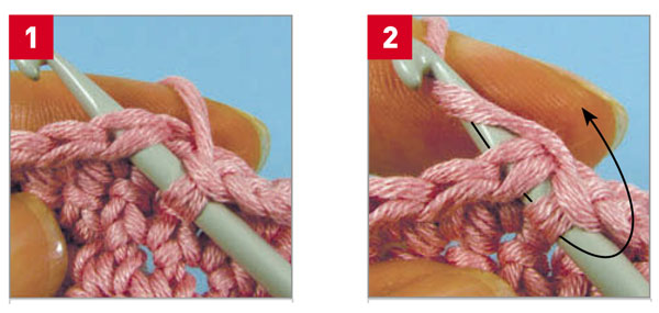 Этапы вязания столбика с накидом крючком с фото
