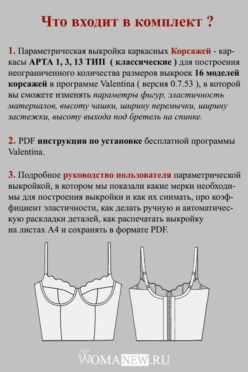 parametrisheskaya-korsagey-chto-vhodit что входит в комплект параметрической выкройки корсажей